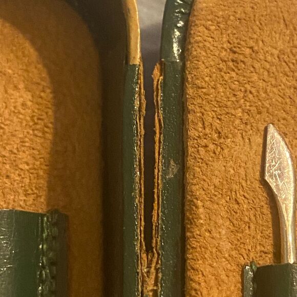 Griffon Nail Care Set Germany Made Tortoise Green Yellow Case Vintage READ - Picture 10 of 12